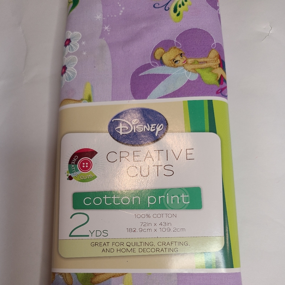 NEW 2 yards Disney Tinkerbell Fabric
